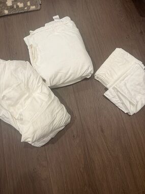 Nordstrom at Home White King Flat Sheet set - Egyptian Cotton